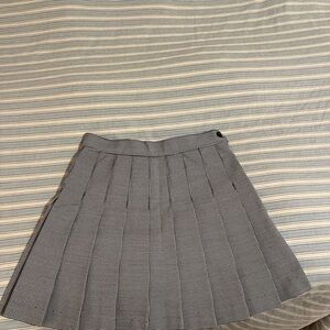 Classic Black and White Pleated Skirt